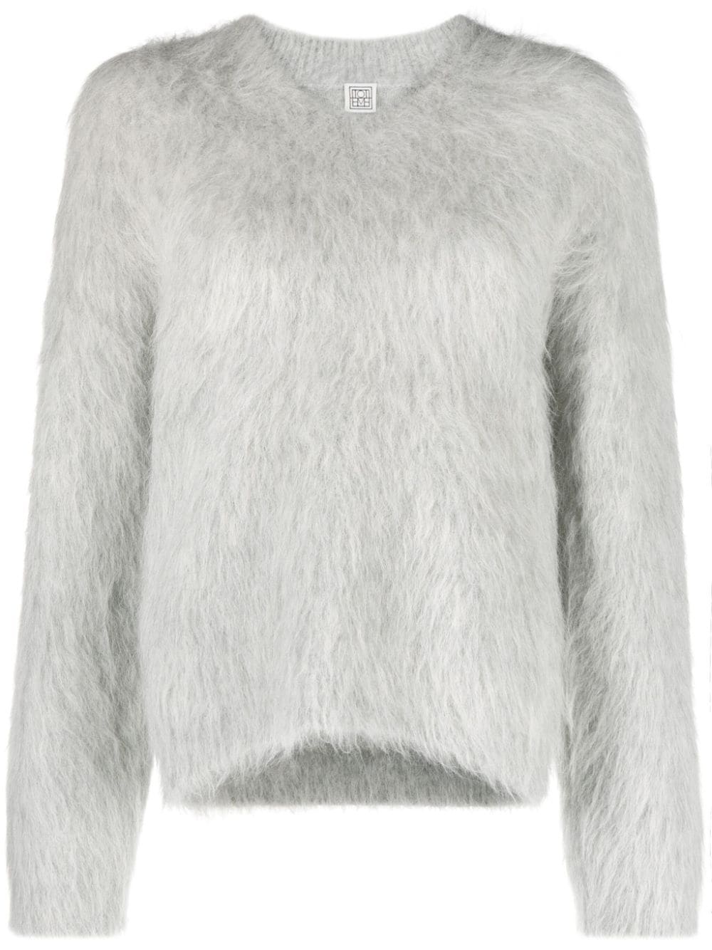 brushed V-neck jumper - 1