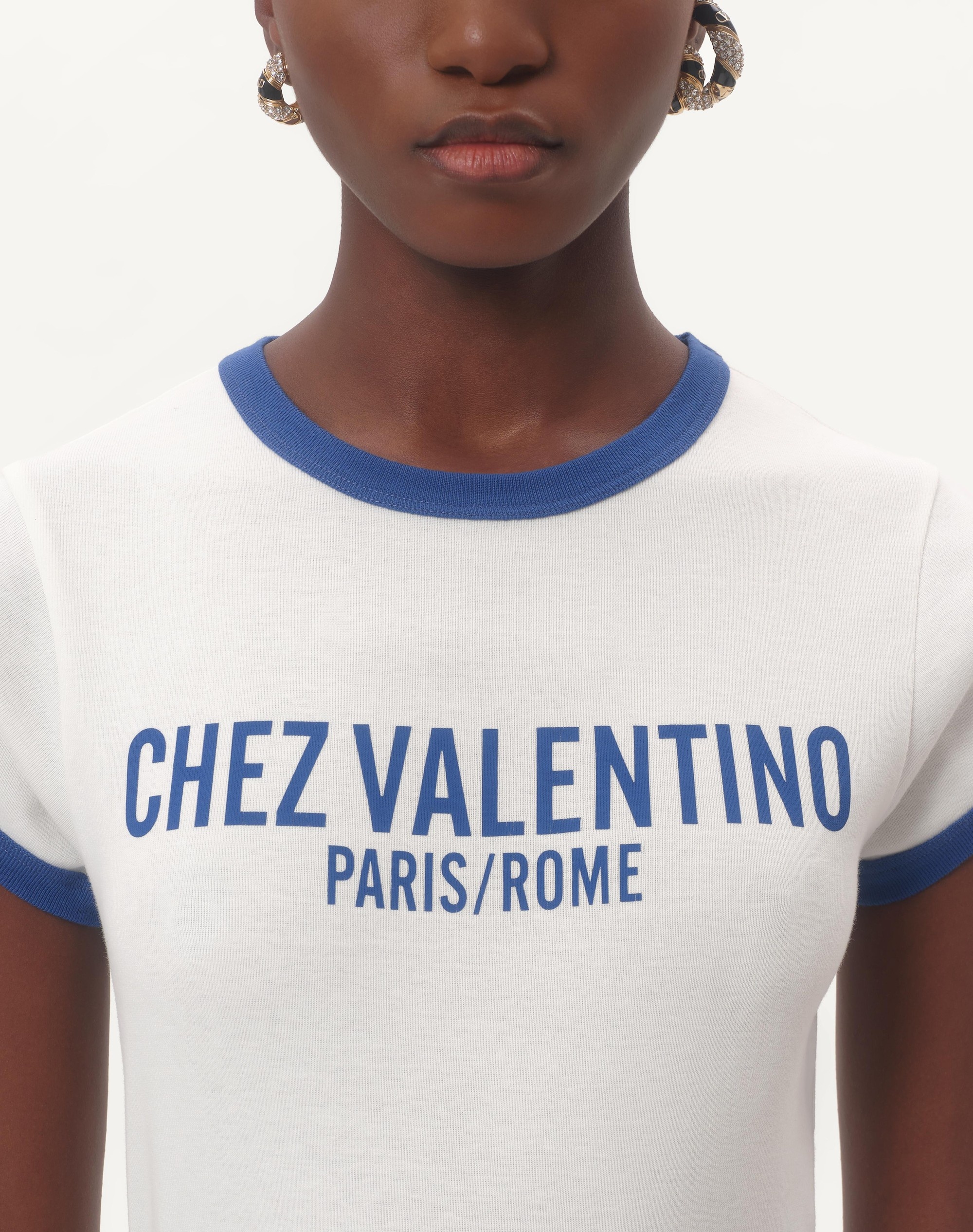 Tシャツ・カットソー Valentino Valentino Cotton Jersey T-Shirt Jersey Cotton T-shirt With Chez Valentino Print for Woman in