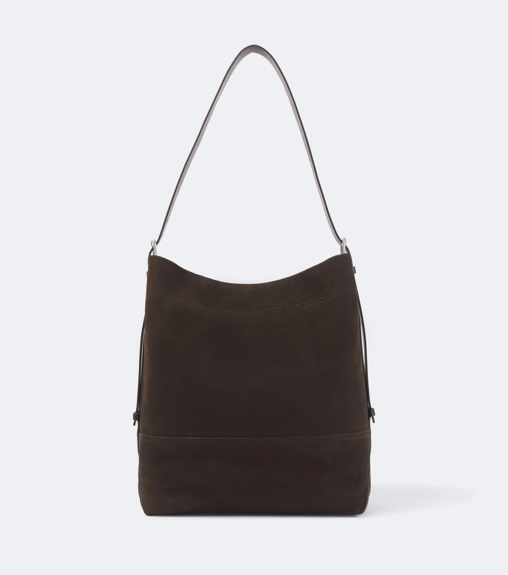 Belted leather tote bag - 1