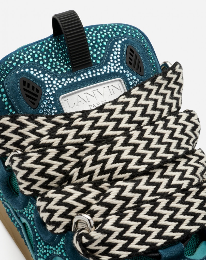 CURB SNEAKERS IN LEATHER AND STRASS - 5