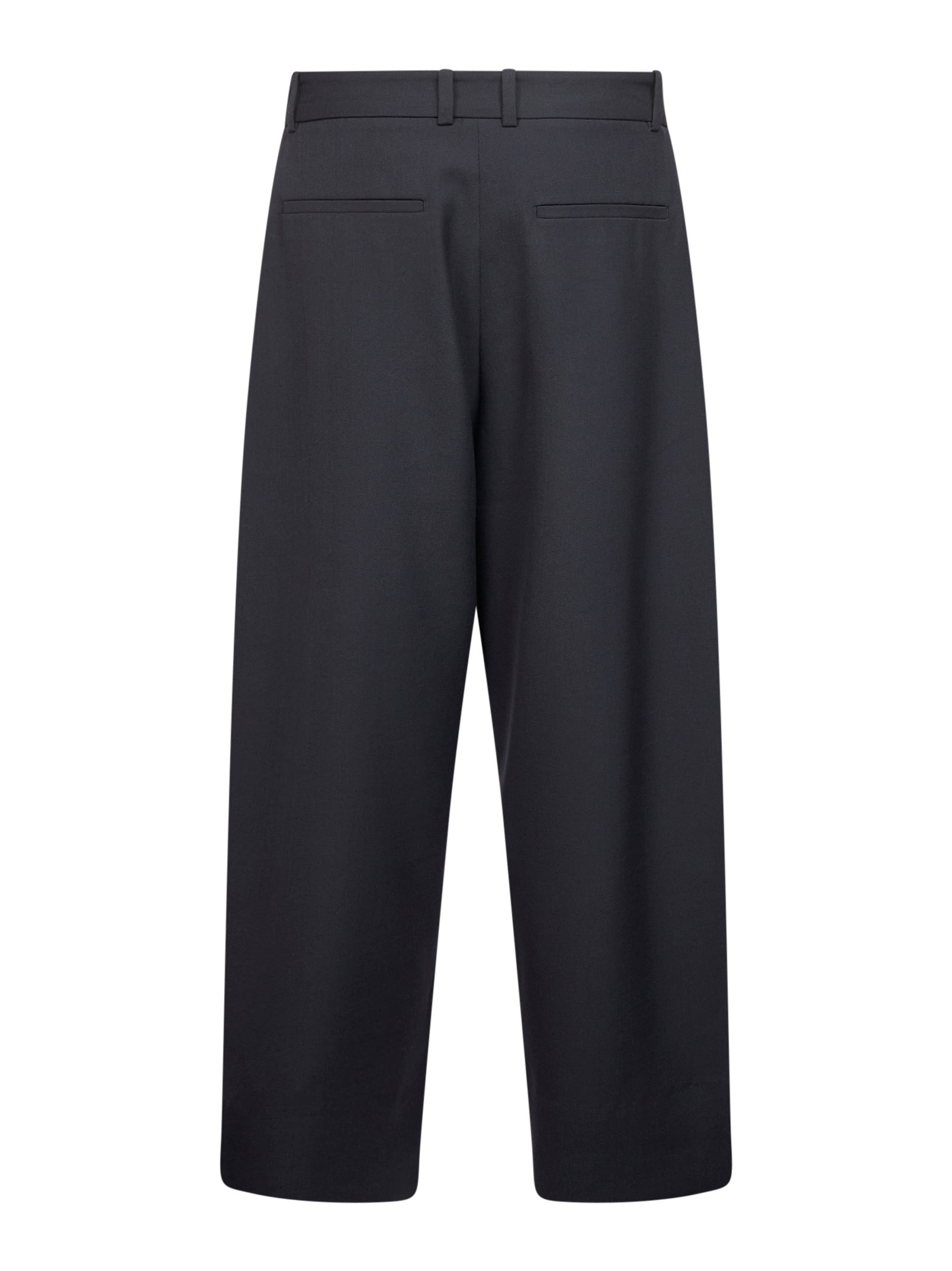 Grey technical wool Line double-pleat trousers - 2