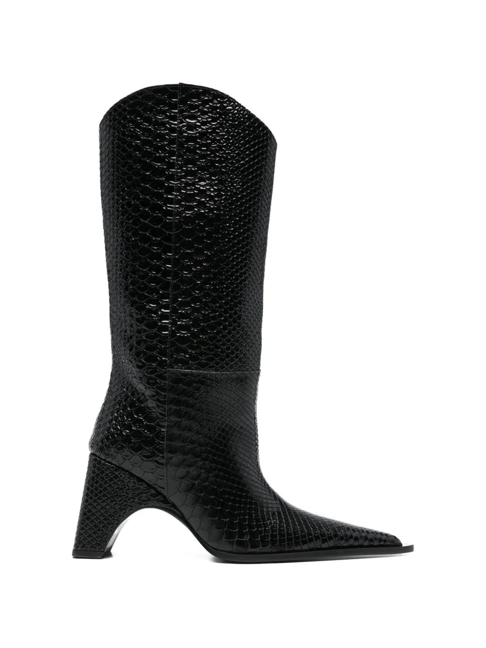 python-embossed cowboy boots - 1