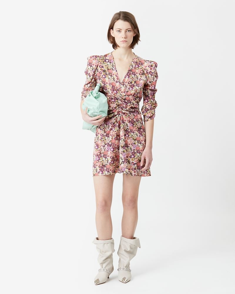 ALINIZA FLORAL SILK SHORT DRESS - 2