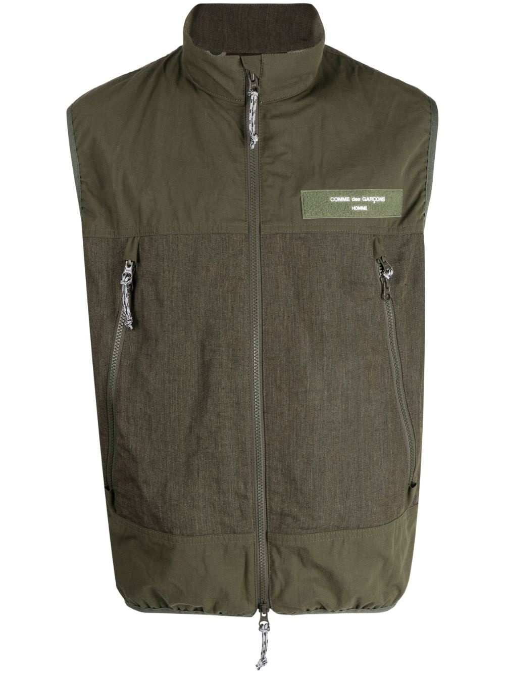 logo-patch zip-up gilet - 1