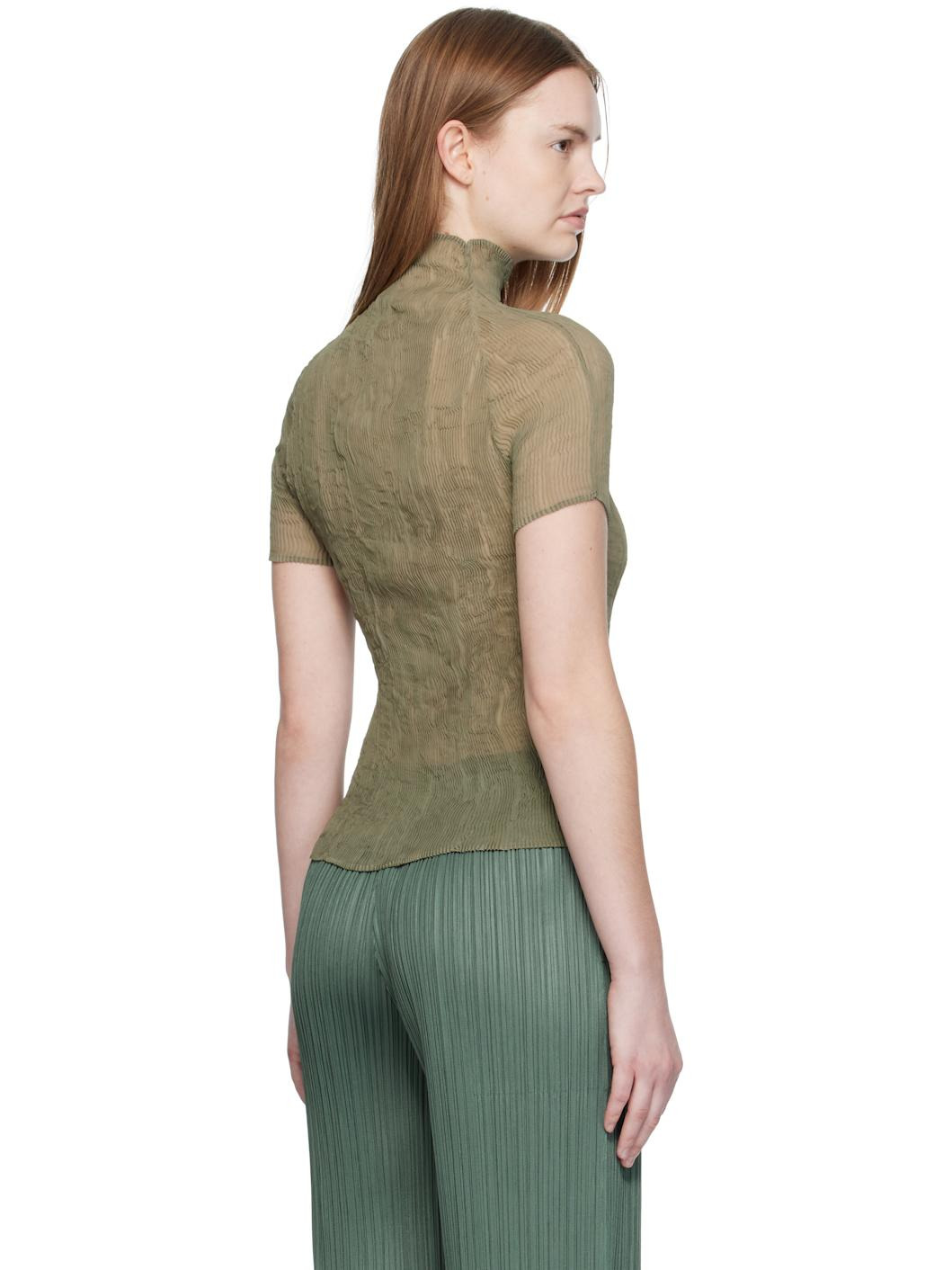 Khaki Chiffon Twist 3 Top - 3