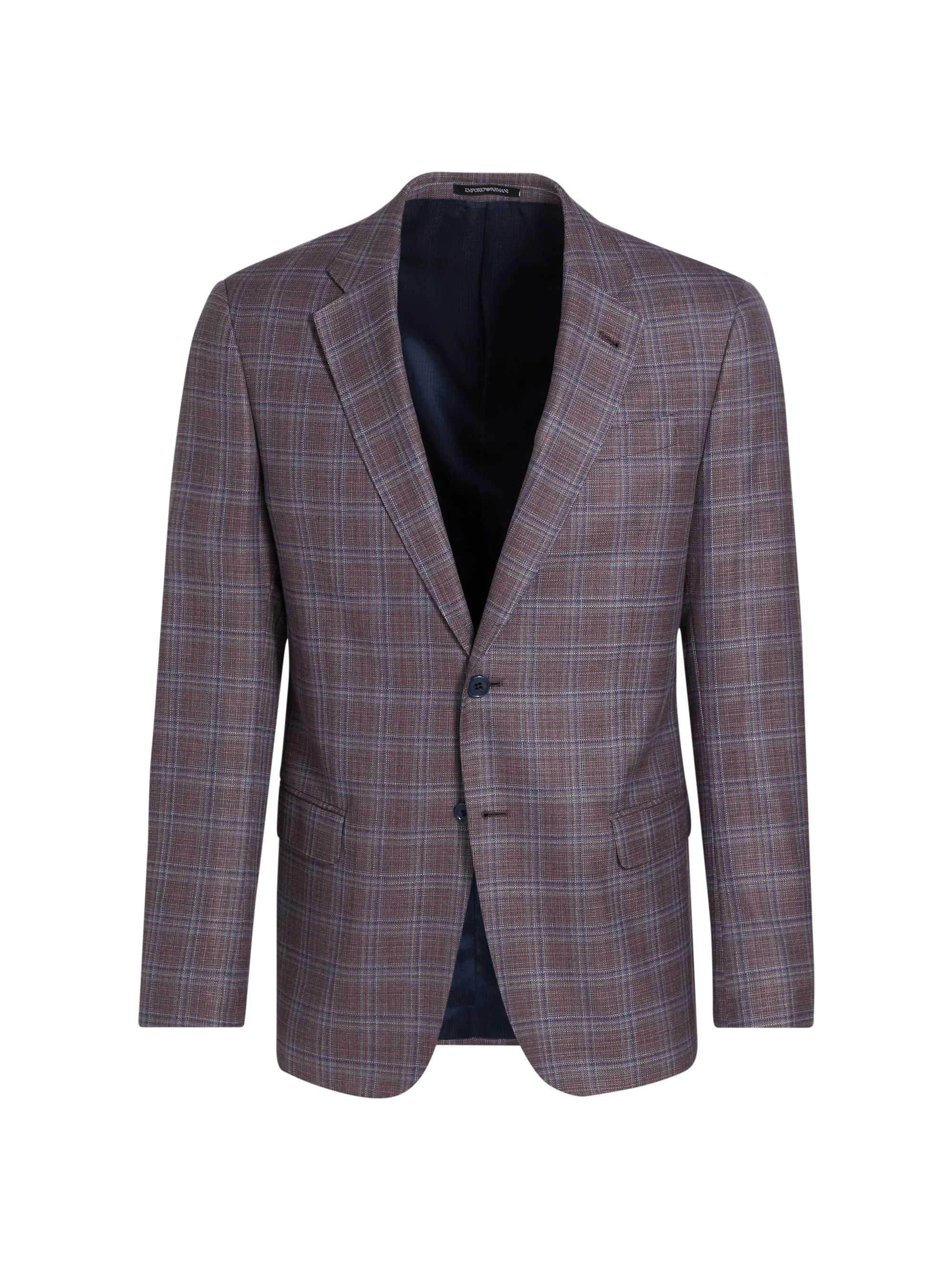 Men's Plaid Virgin Wool Sport Jacket - Plum - 1