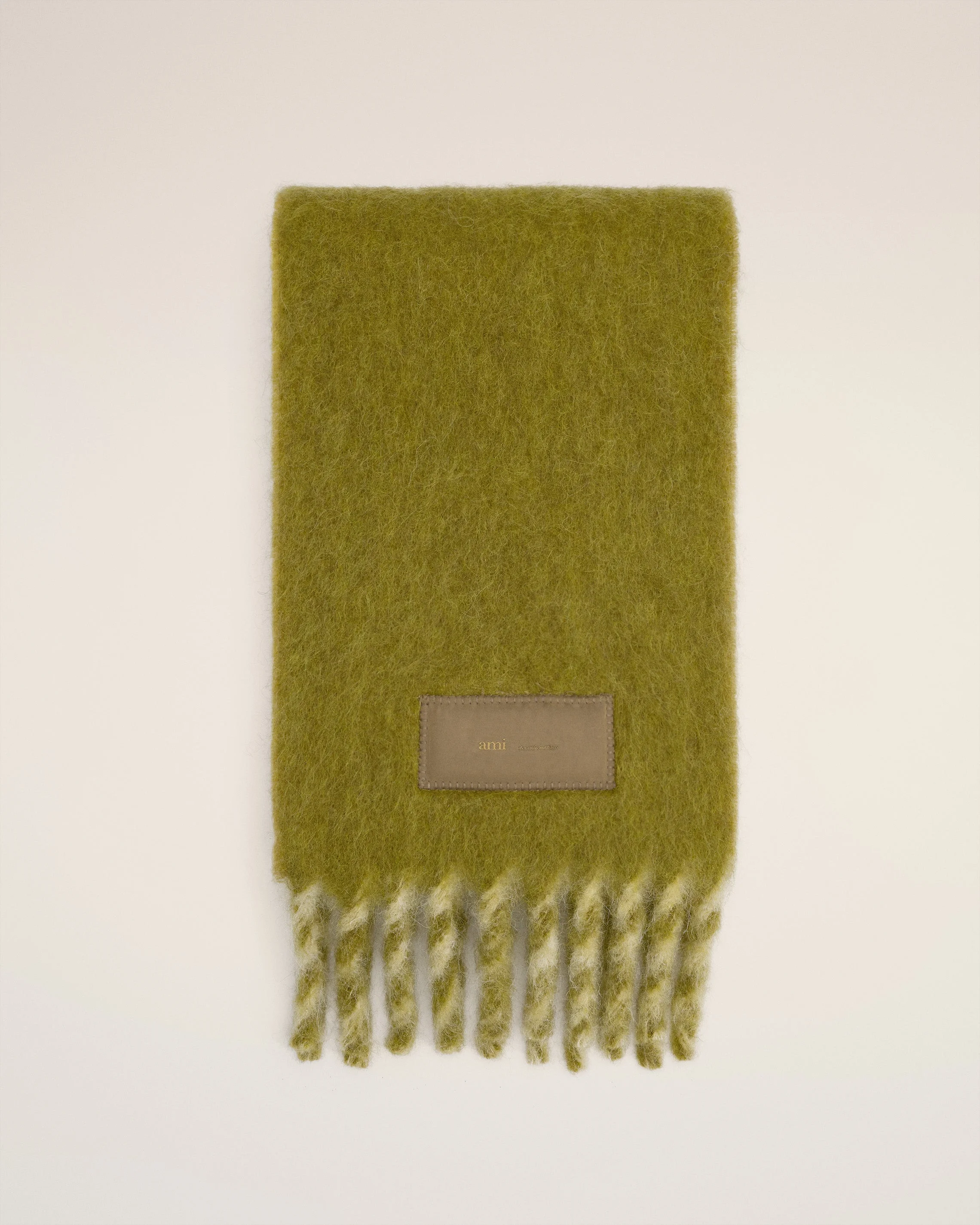 GREEN ALPACA BICOLORED SCARF - 1