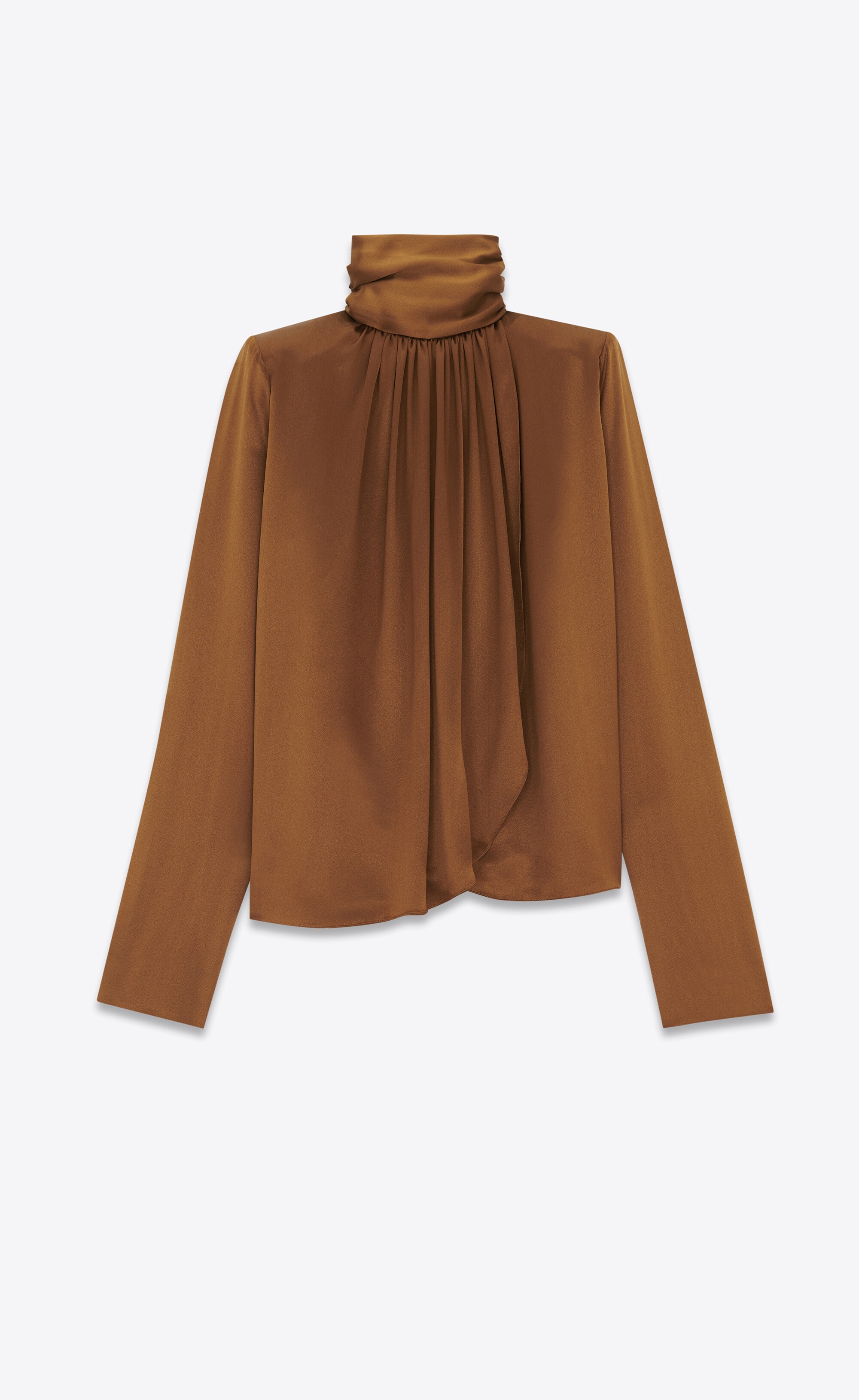 lavallière-neck blouse in silk satin crepe - 1