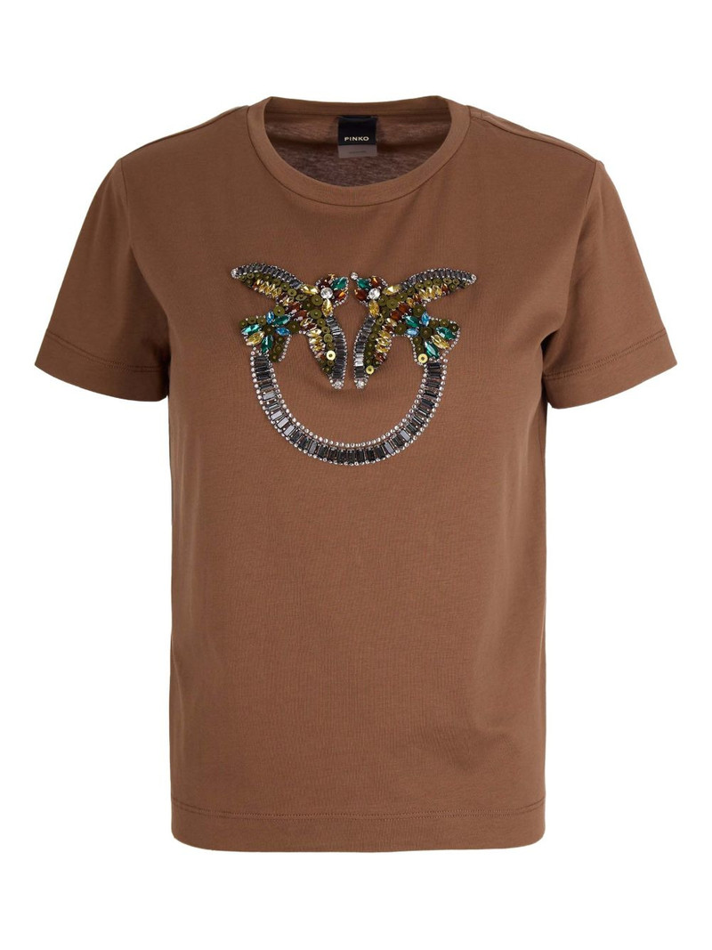 rhinestone-embellished T-shirt 1