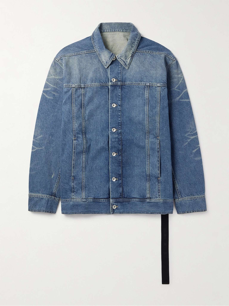 Jumbo Worker Webbing-Trimmed Selvedge Denim Jacket - 1