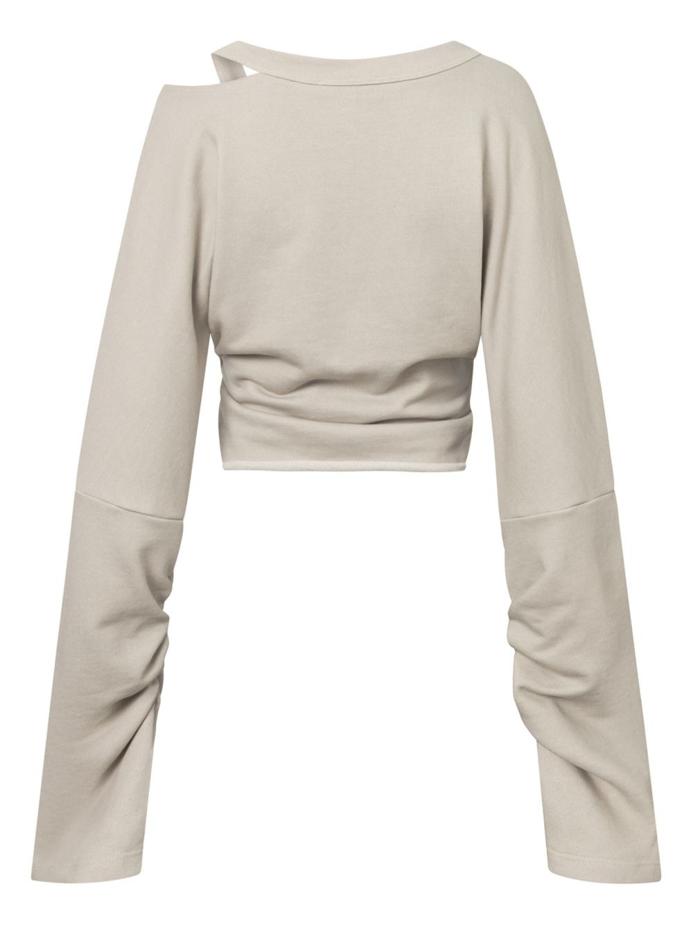leather-trimmed zip-front top - 2