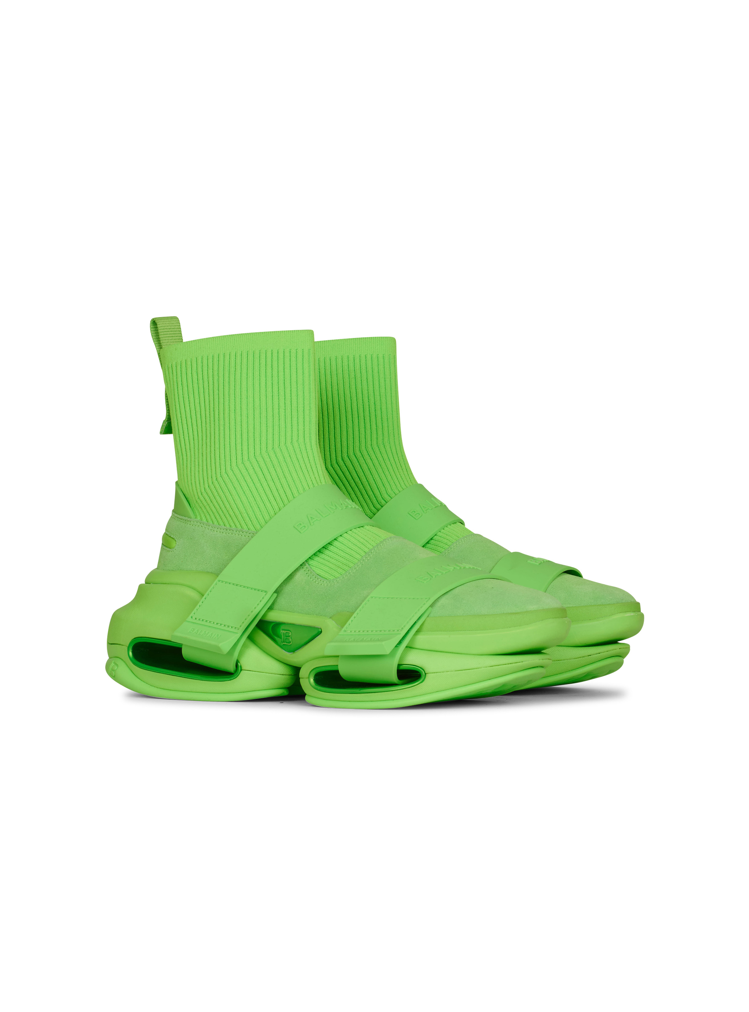 Neoprene and knit B-Bold high-top sneakers with straps - 2