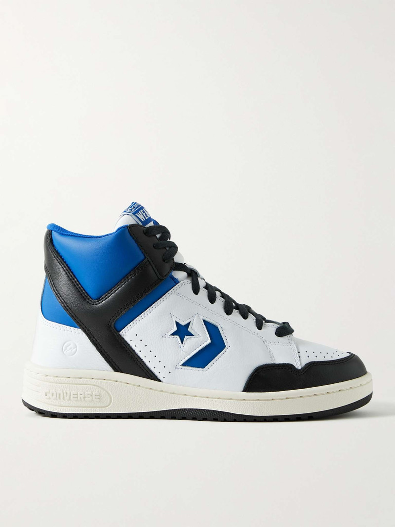 + Fragment Weapon Colour-Block Leather High-Top Sneakers - 1