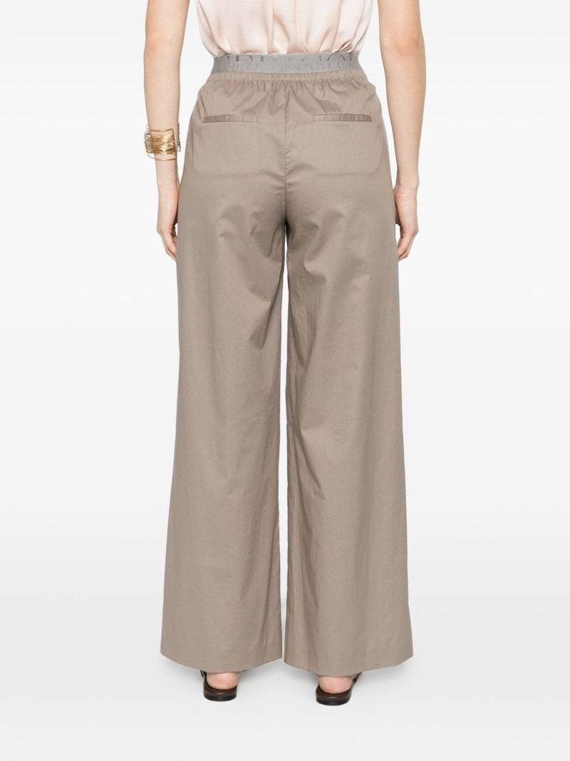 logo-waistband pleated pants 4