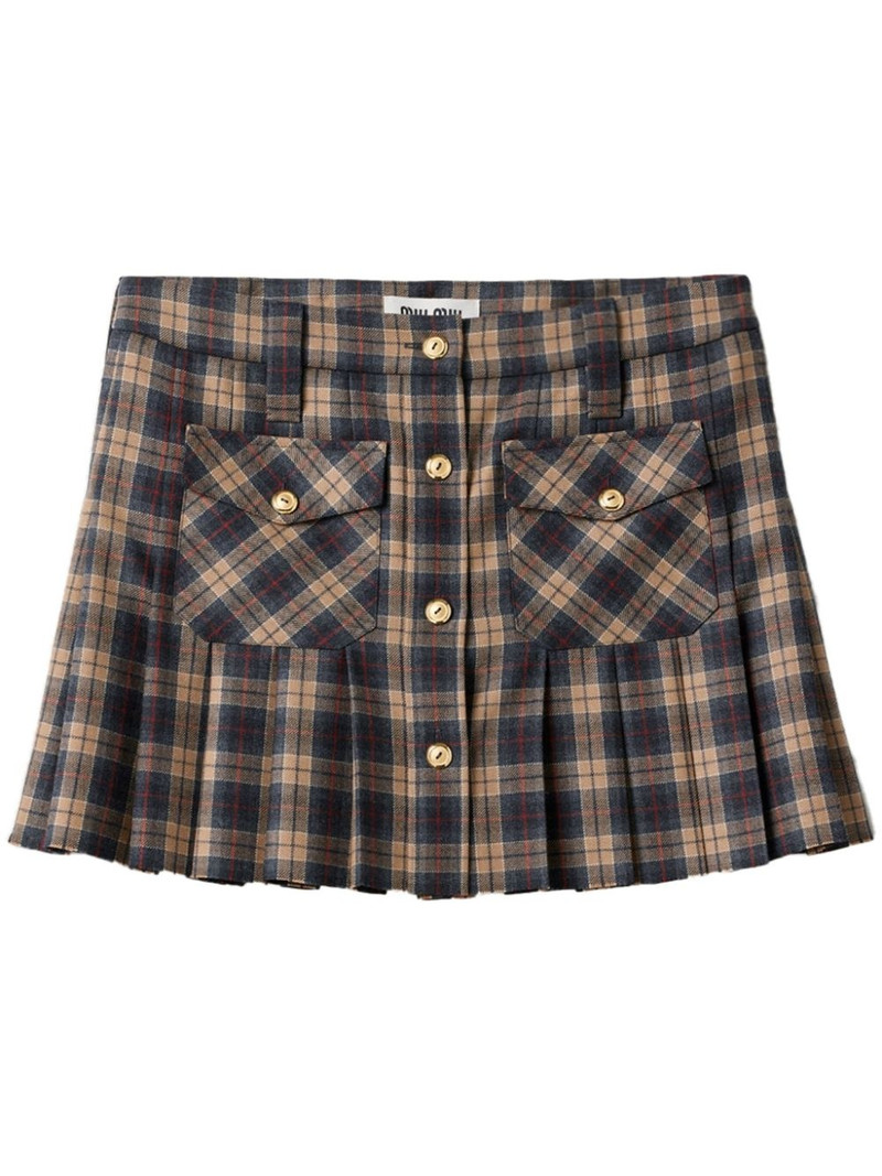pleated tartan miniskirt 1