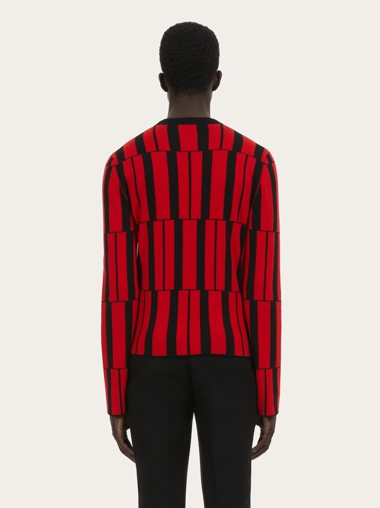 CREW NECK JACQUARD SWEATER - 3