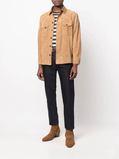 SAINT LAURENT slim suede shirt jacket outlook