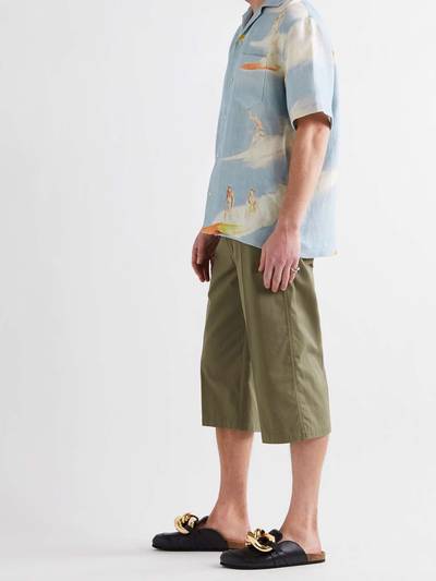 JW Anderson Logo-Embroidered Cotton-Twill Shorts outlook