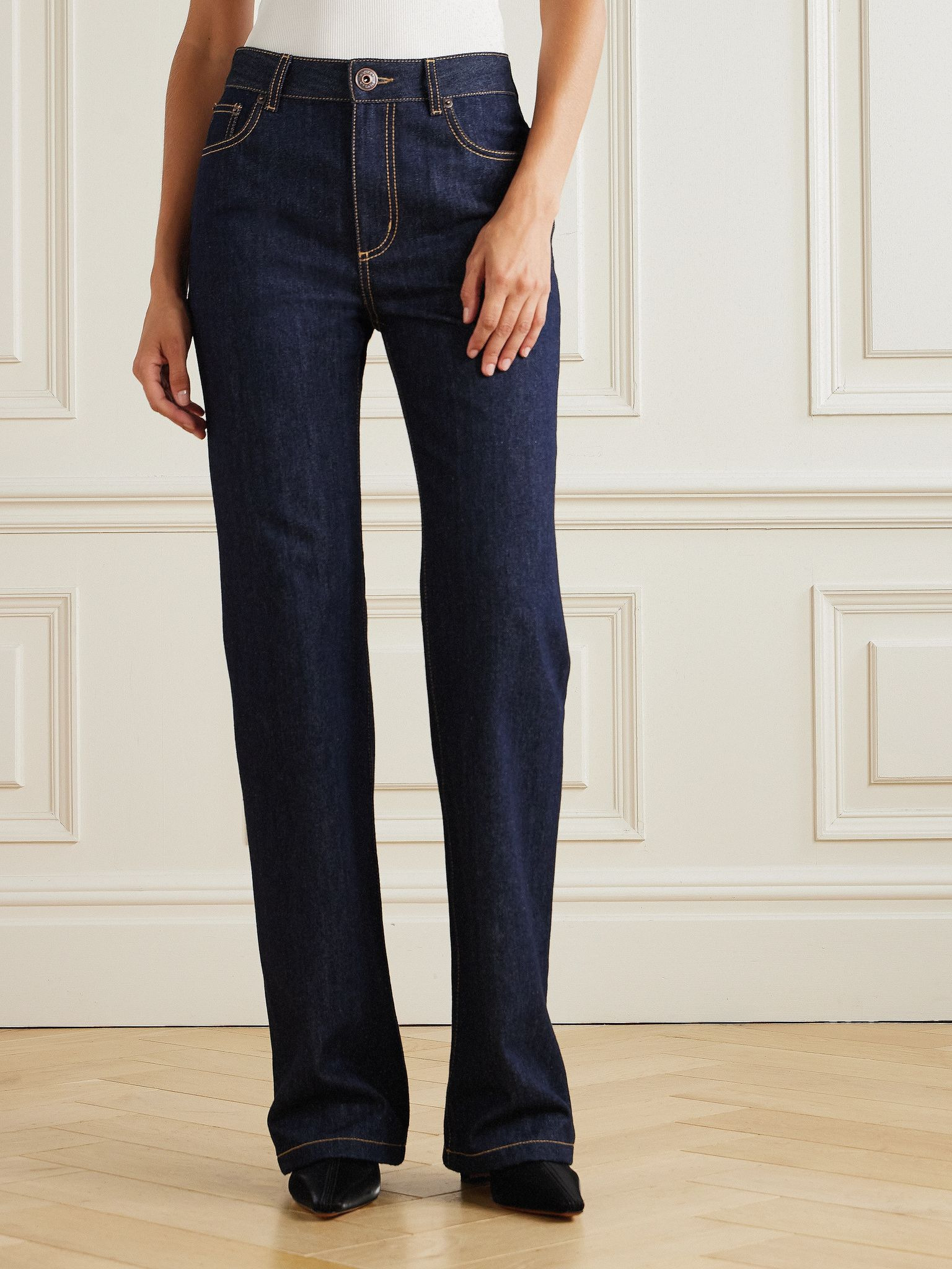 High-rise straight-leg jeans Blue - 3