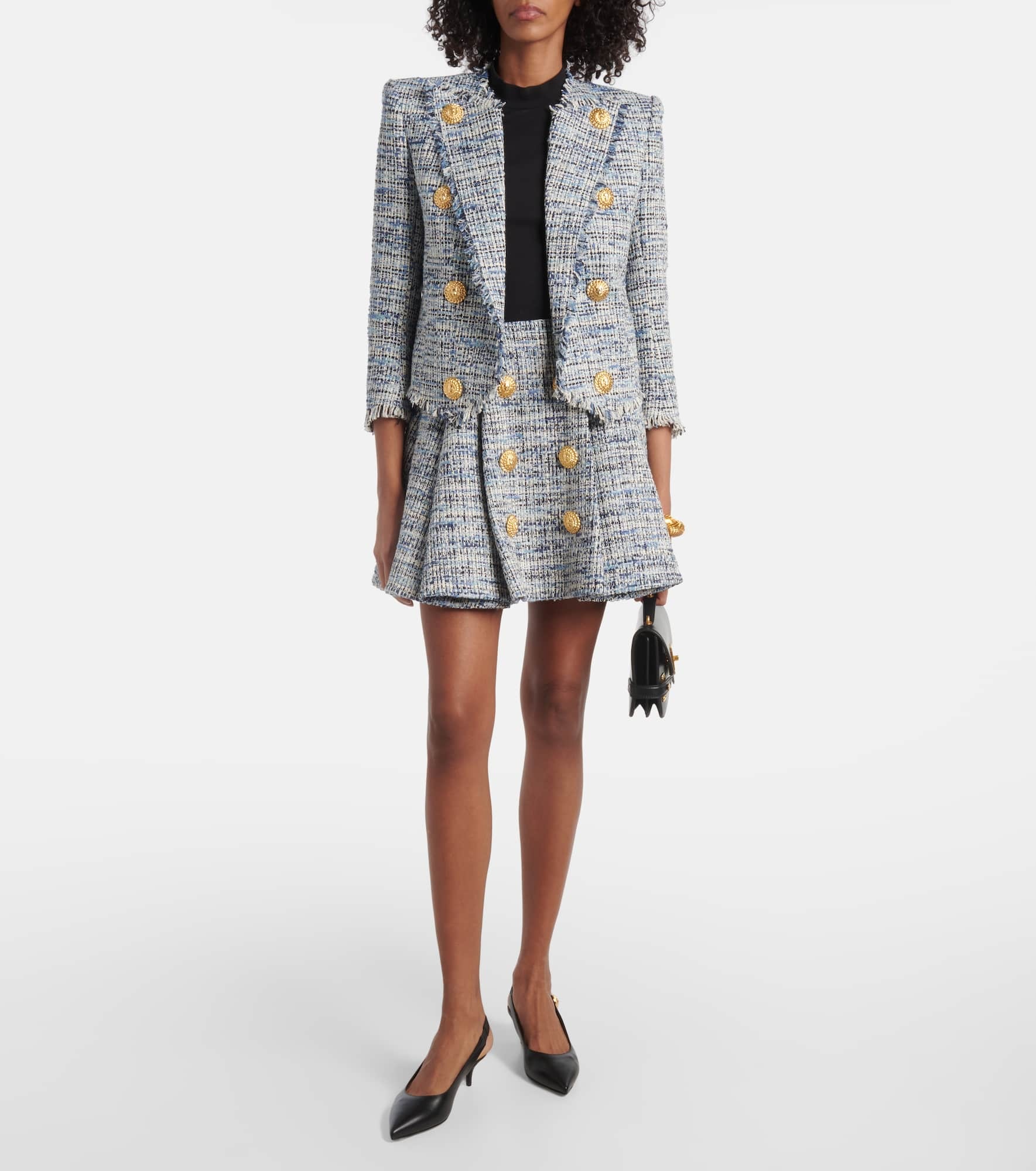 Side To Side denim tweed spencer jacket - 2