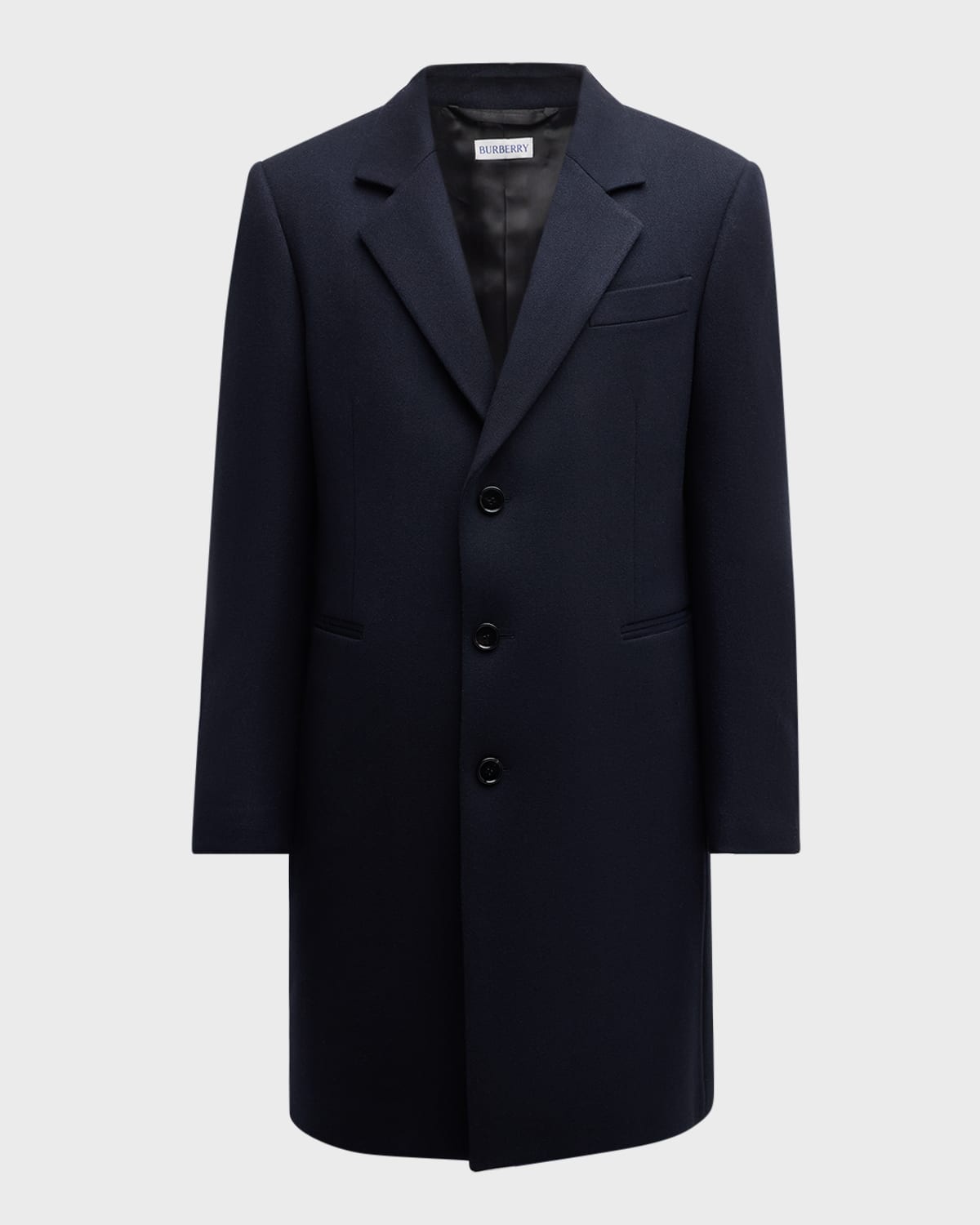 Men's Solid Wool Topcoat - 1