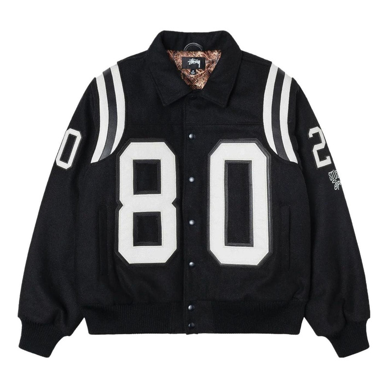 Stussy 80 Wool Varsity Jacket 'Black' 115713 - 1