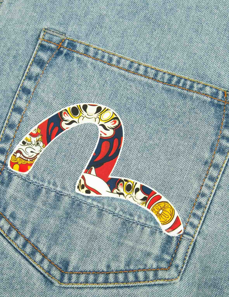 Daruma Buddies Print Denim Shirt 10