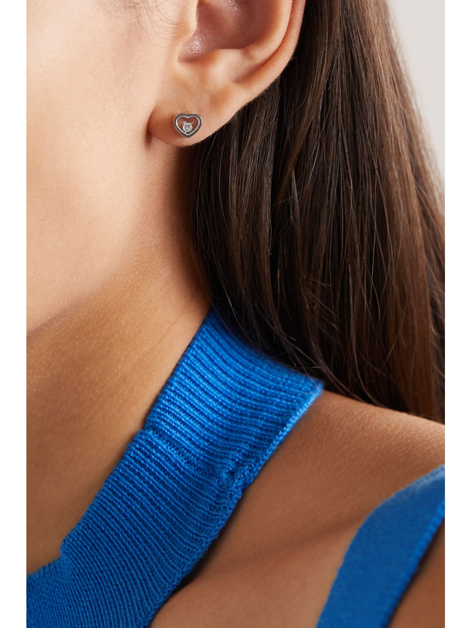 My Happy Hearts 18-karat white gold diamond single earring Gold - 2