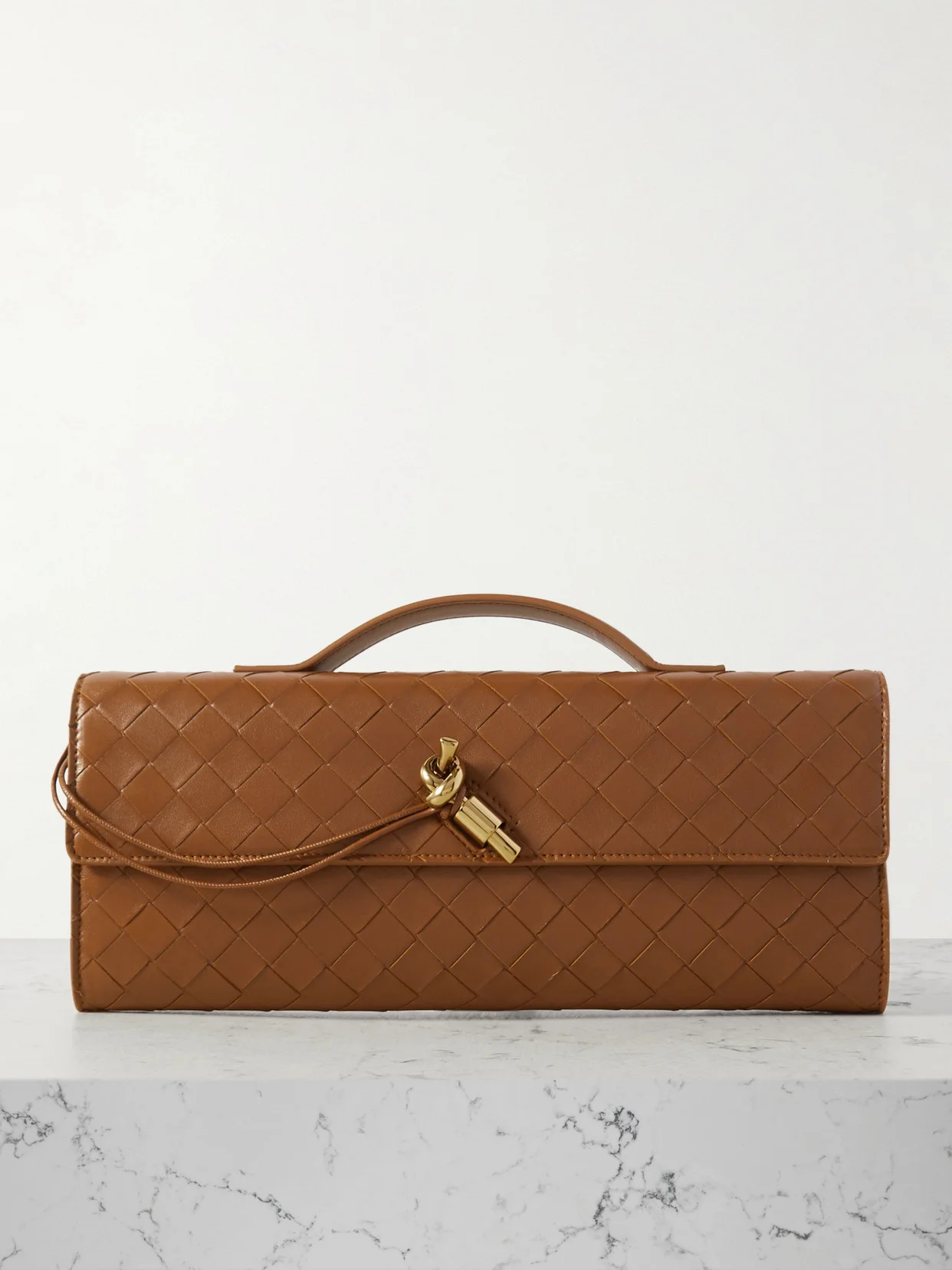 Long Andiamo Intrecciato Leather Clutch - 1
