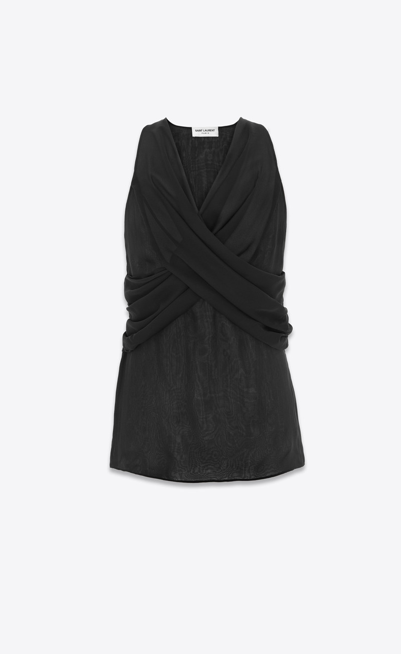 crossover tank in silk muslin 1