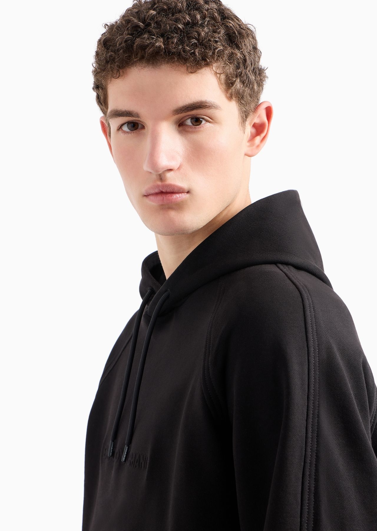 Oversized, hooded jersey sweatshirt with embossed logo - 5