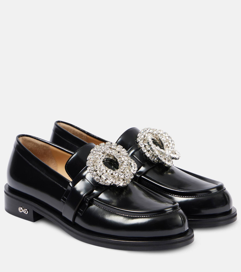 Galaxy embellished leather loafers - 1