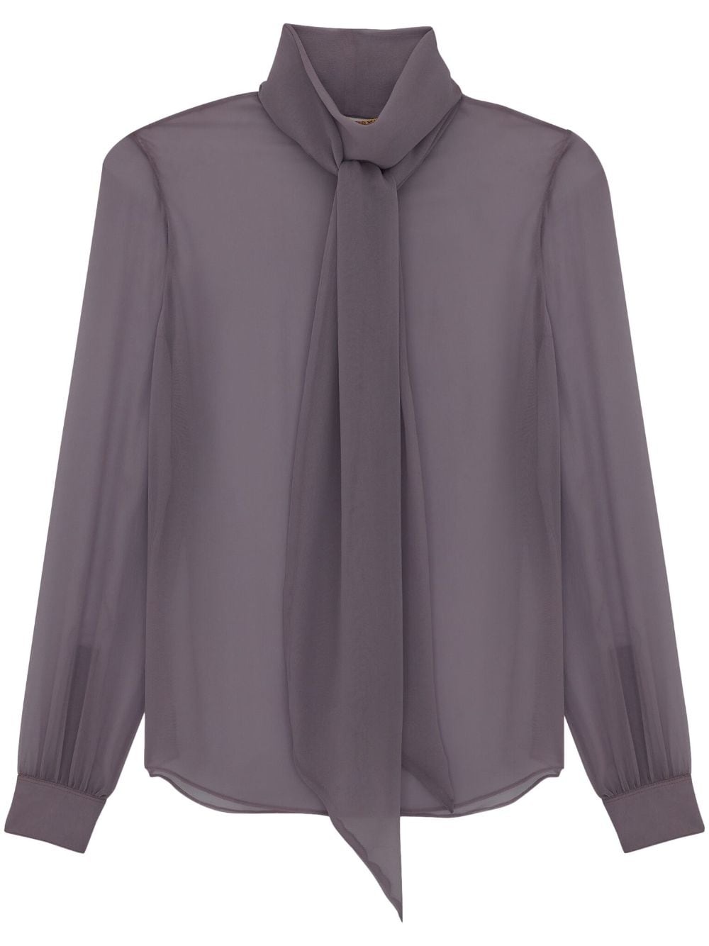 pussy-bow silk shirt - 1
