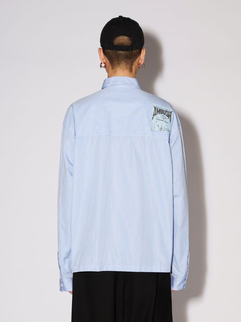 STRIPED ZIP-UP COTTON SHIRT - 4
