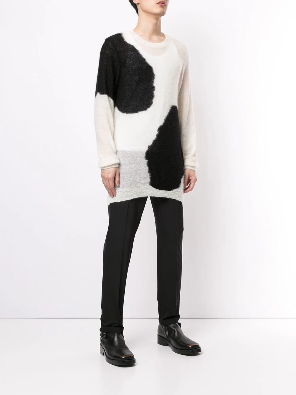 two-tone long-sleeve jumper - 3