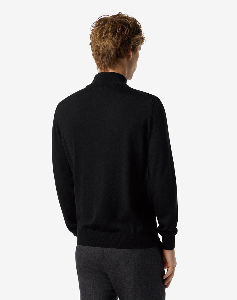 Black extra fine merino wool turtleneck 3