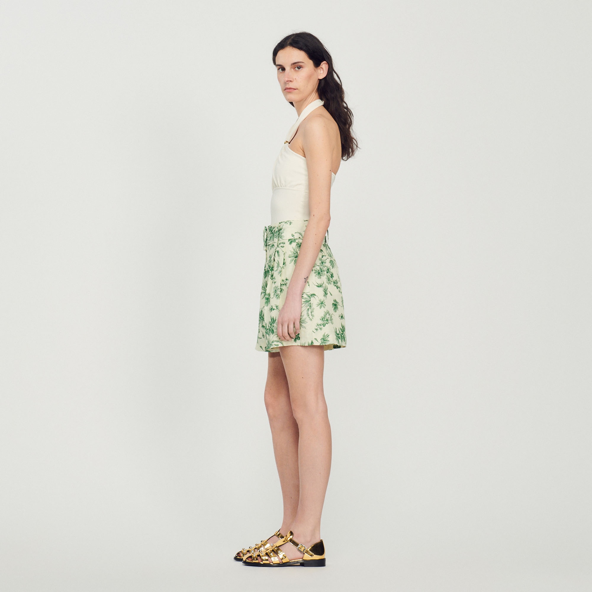 Loose printed palm tree shorts - 7