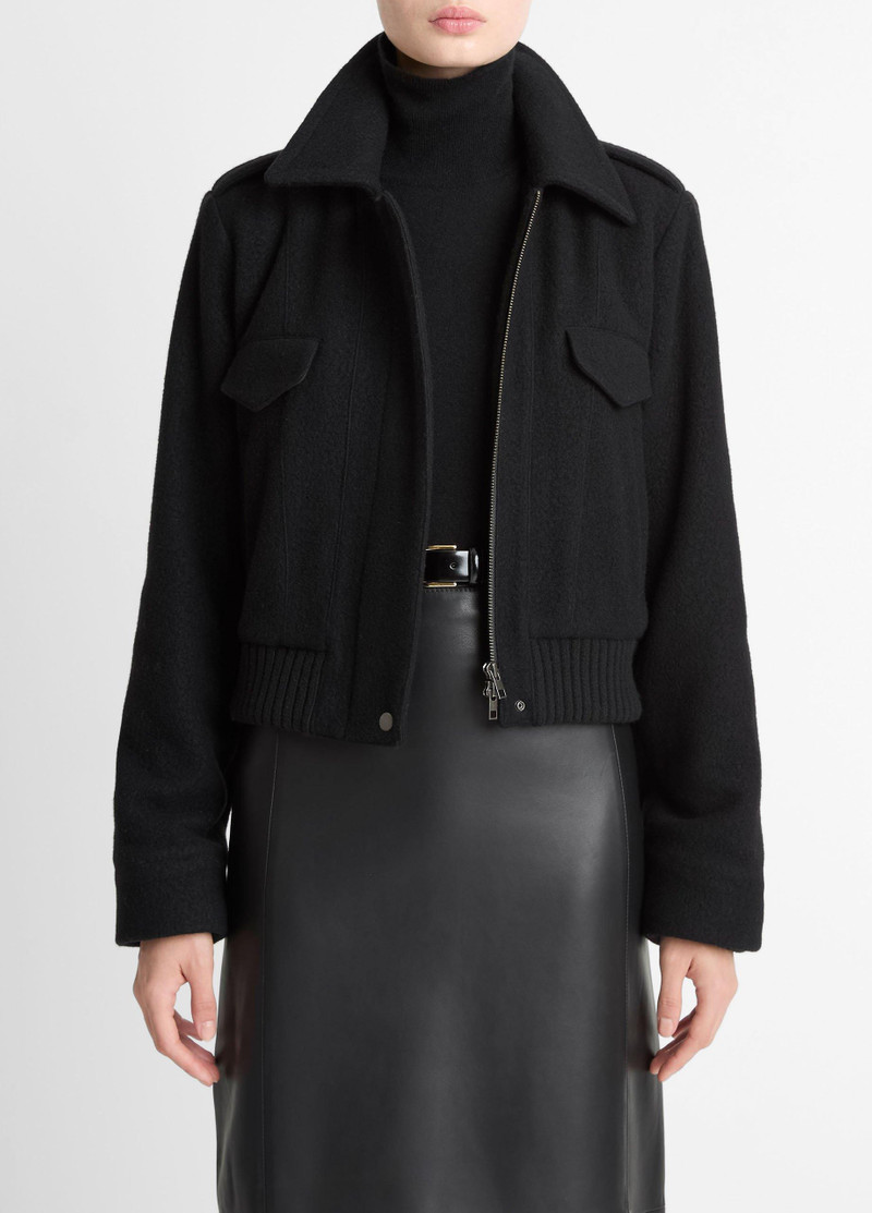Italian Wool-Blend Cropped Jacket 1