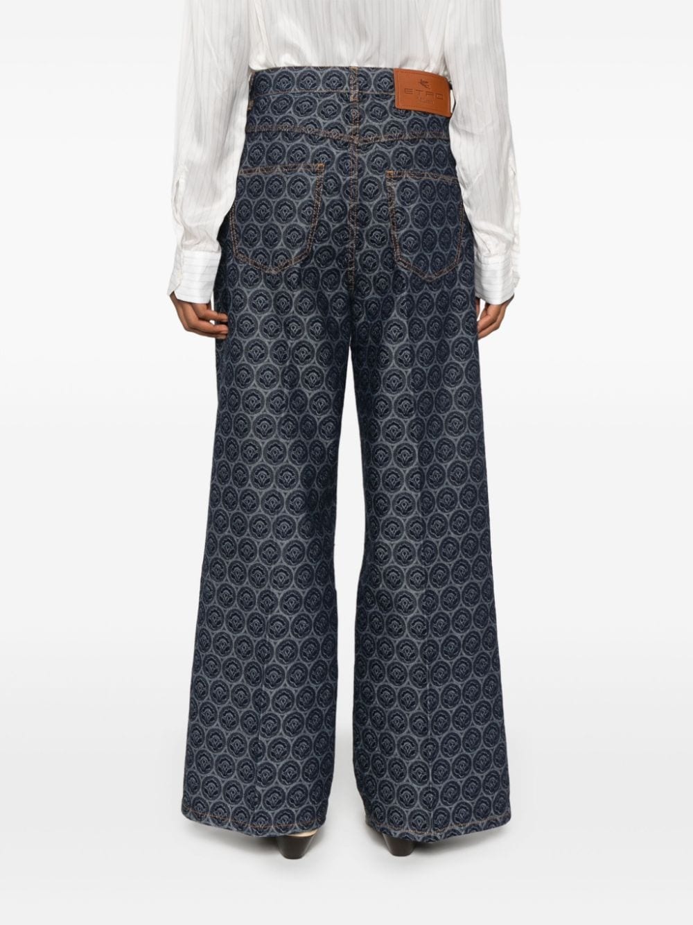 logo-patch cotton jeans - 4