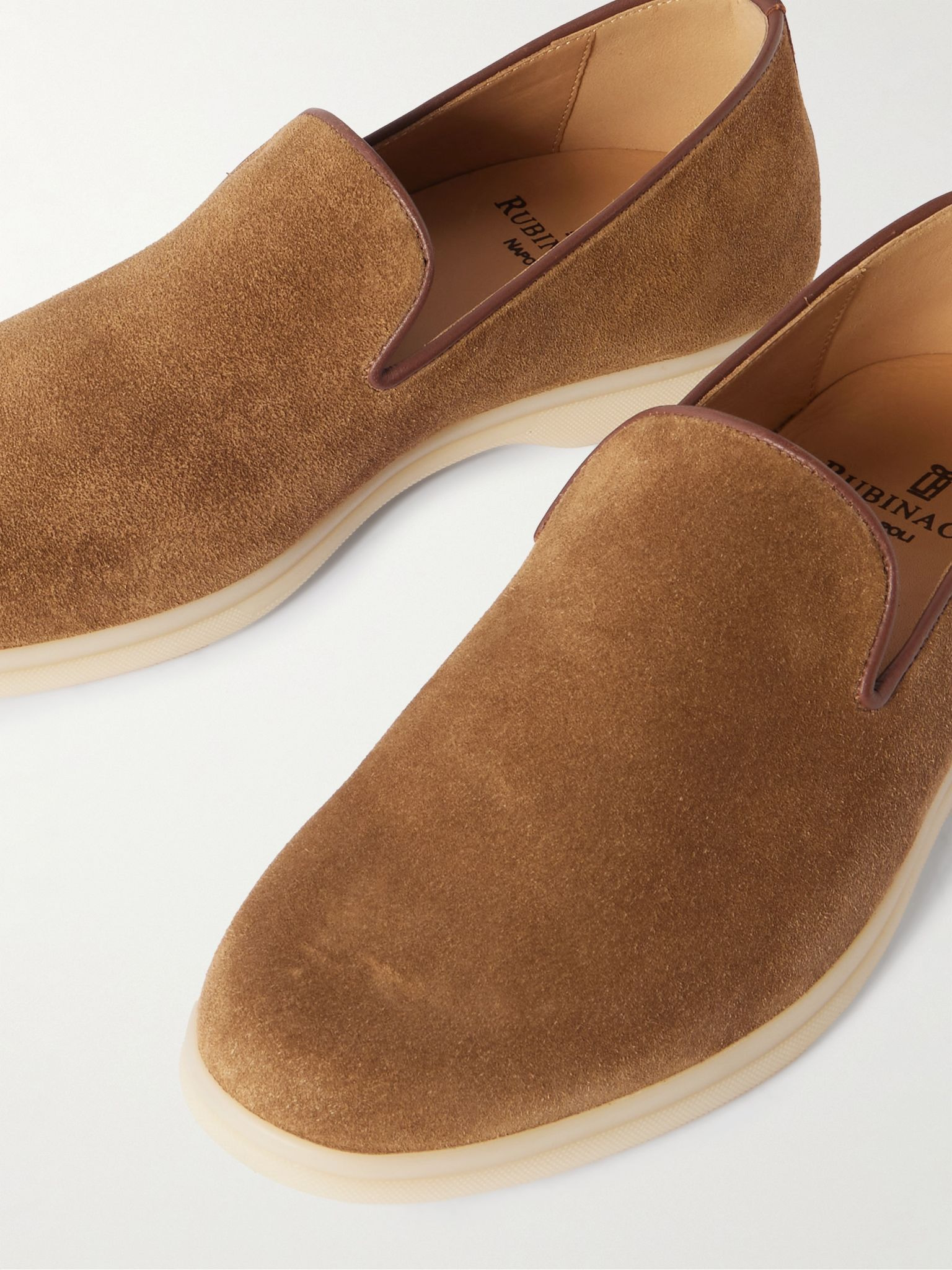 Mod Mare Leather-Trimmed Suede Loafers Brown - 5