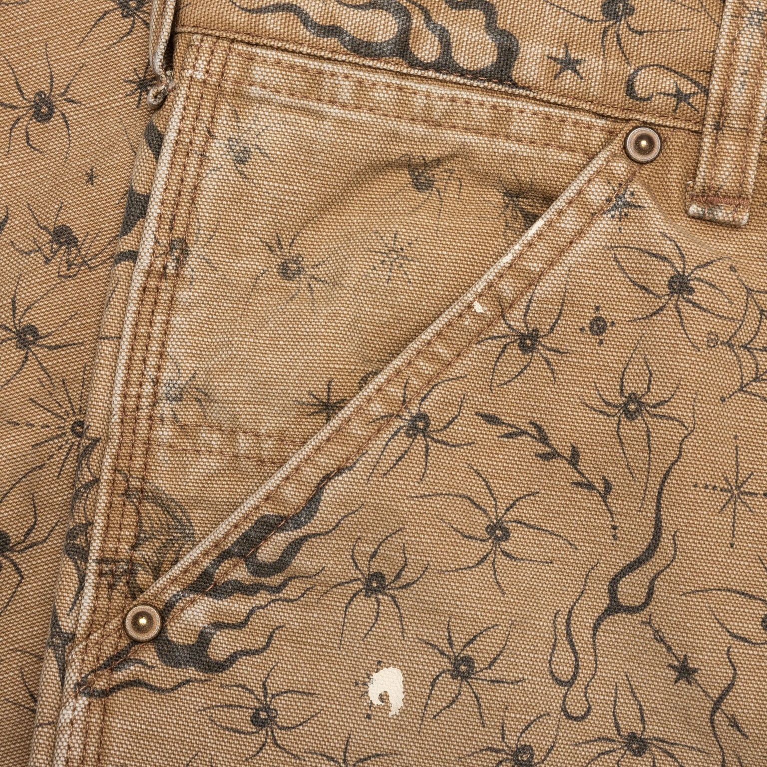 SAINT MICHAEL X DR.WOO MX6 DOUBLE KNEE PANTS - BEIGE - 3