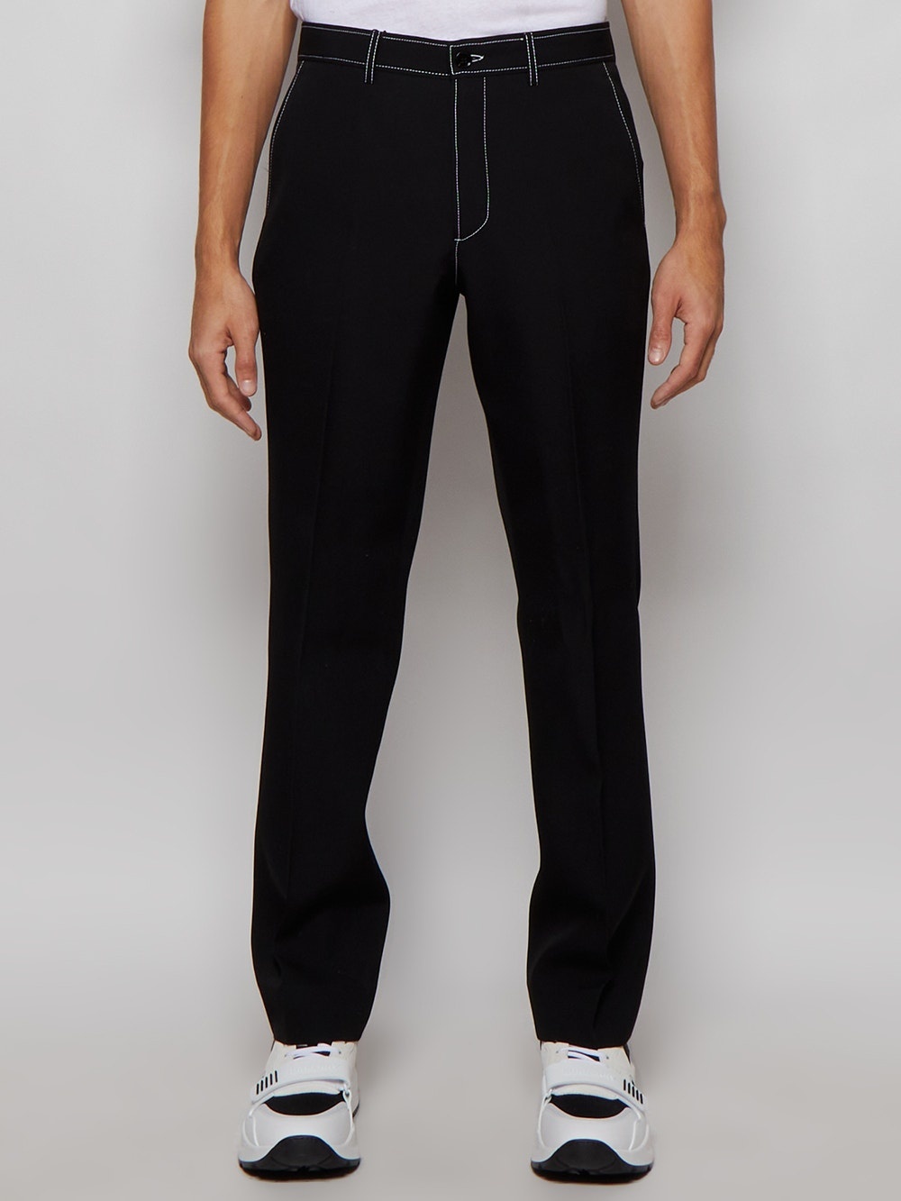 Grain De Poudre Wool Tailored Trousers Black - 3