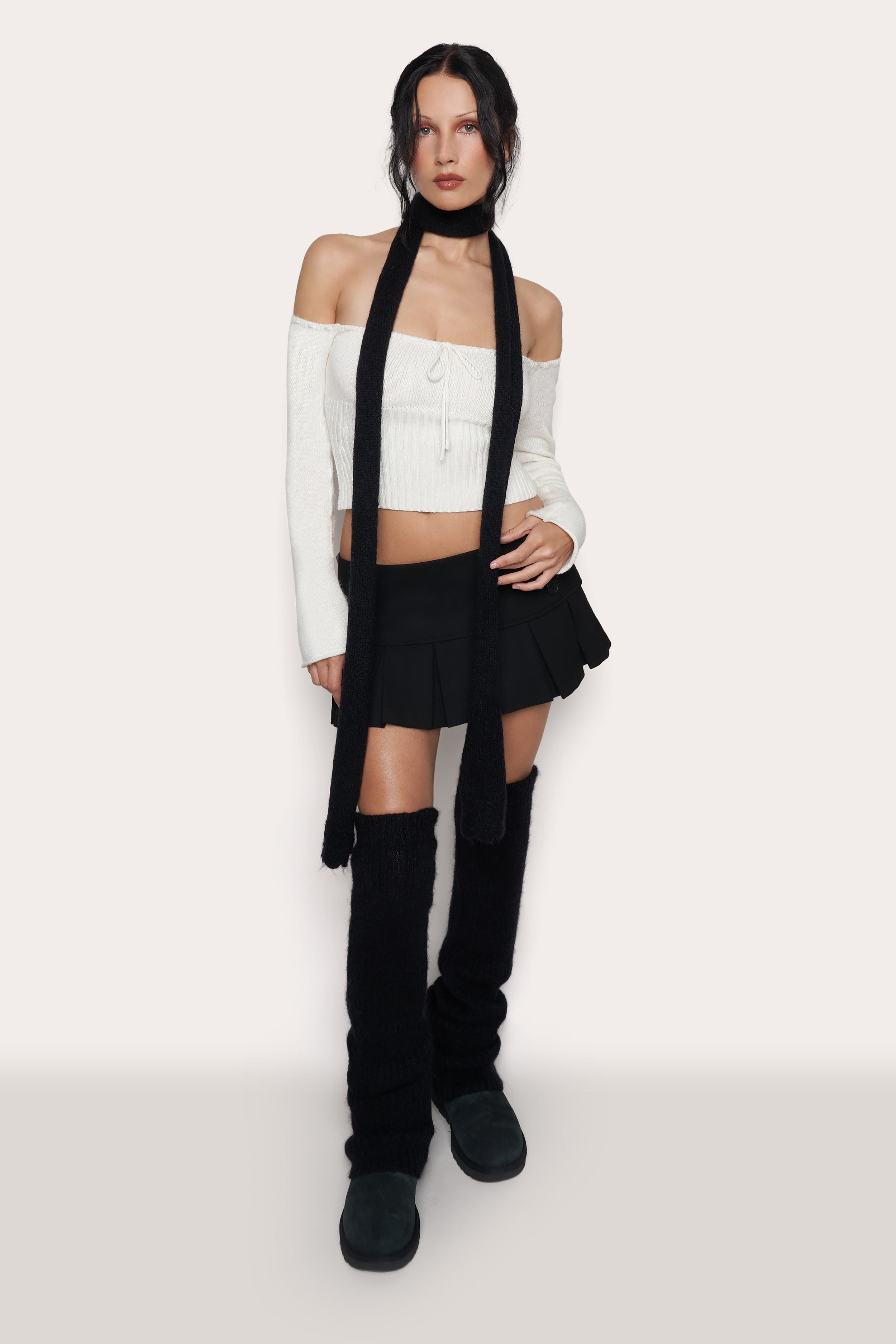 THIGH HIGH RIB LEG WARMERS - 3