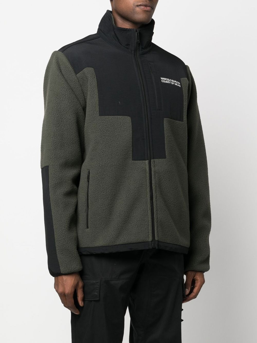 logo-print zip-fastening jacket - 3