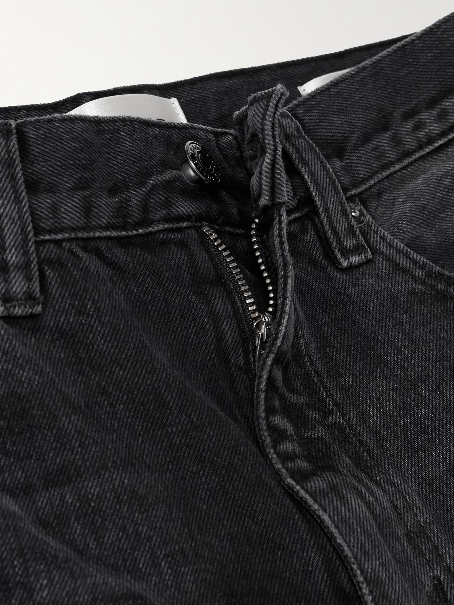 The Bubble cropped frayed high-rise barrel-leg jeans Black - 5