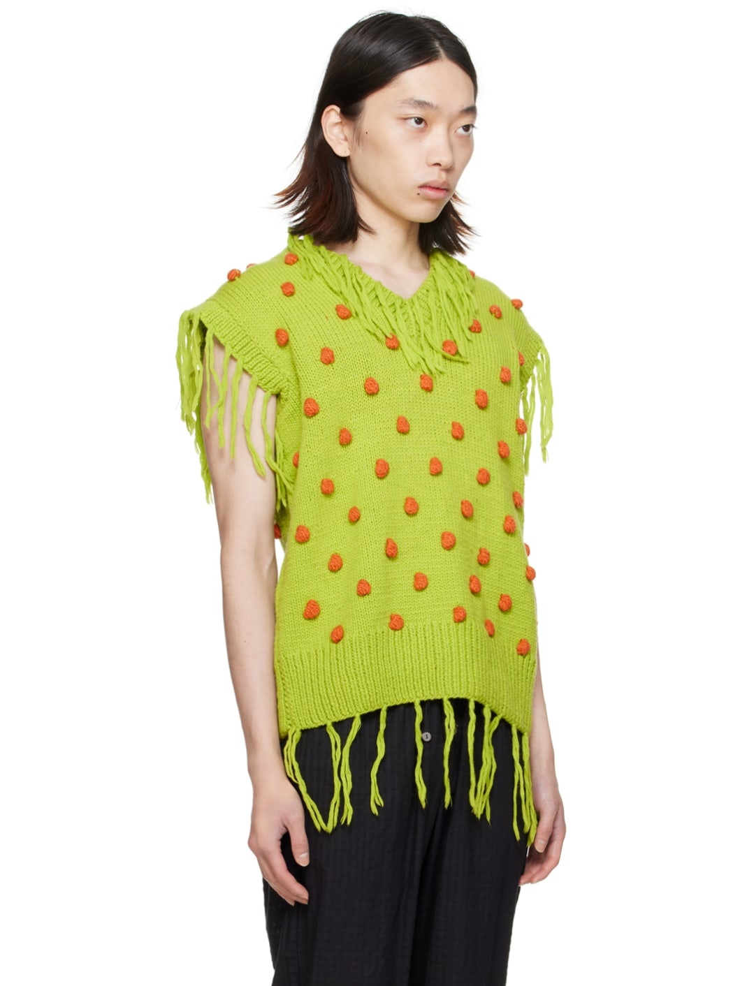 Green Fringed Vest - 2