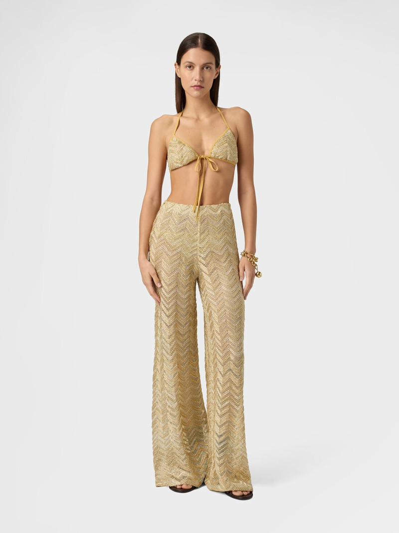 Missoni Wide fishnet trousers with zigzag pattern and sequins outlook