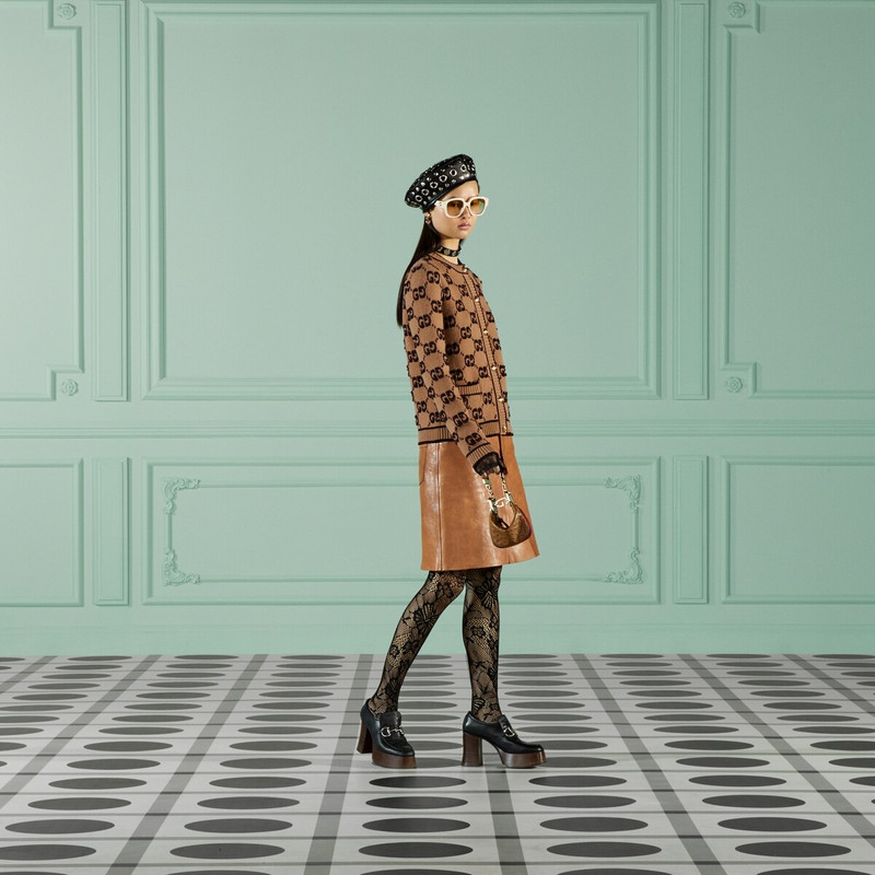 GUCCI GG wool bouclé jacquard cardigan outlook