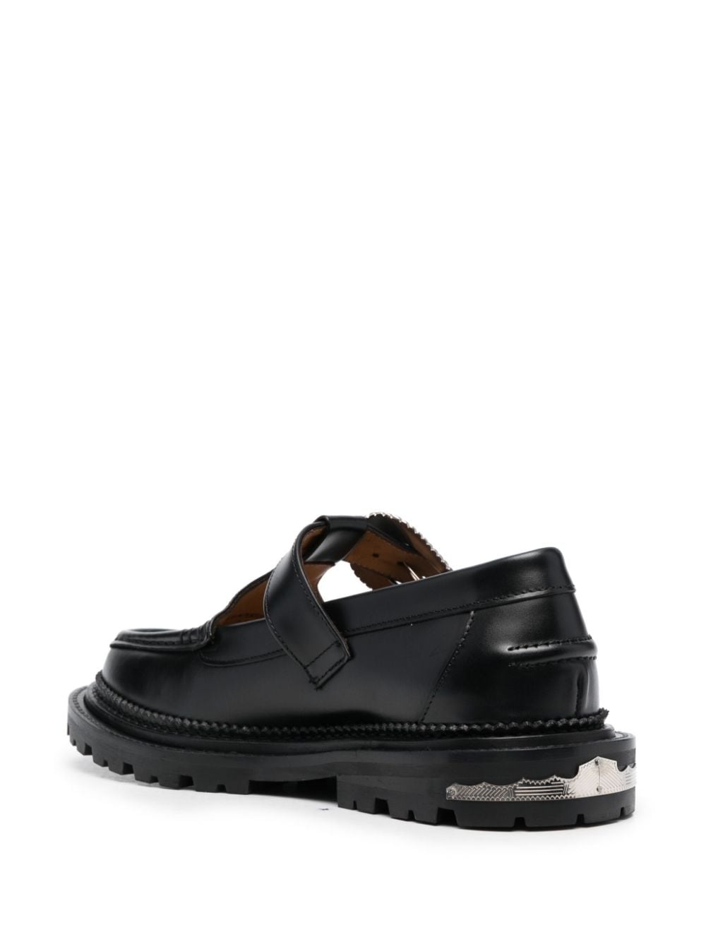 buckle-fastening leather loafers - 3