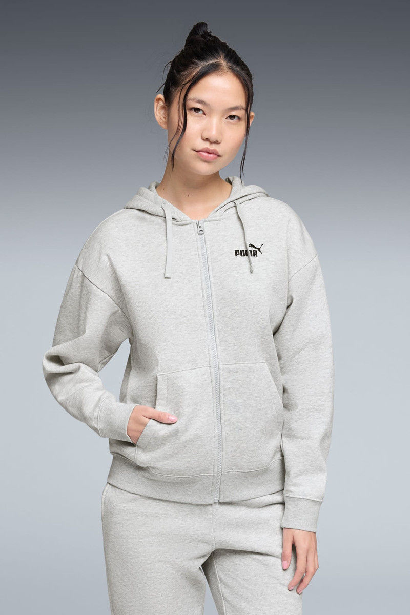 PUMA Essentials Small No. 1 Logo Fleece Women's Comfort Full-Zip Hoodie outlook